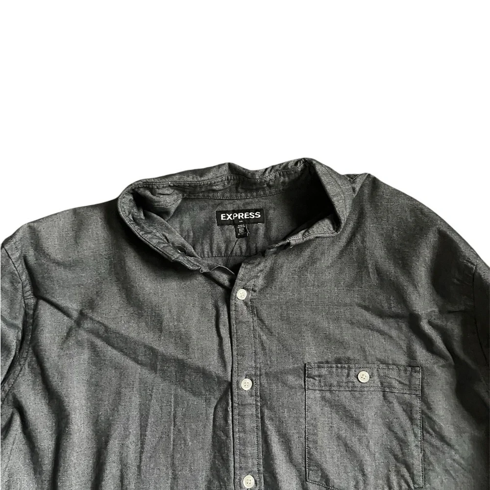 Express Men Charcoal Casual Button Down Shirt